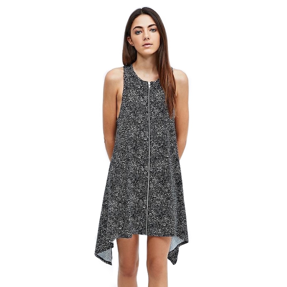 Urban Outfitters Black Boho Zip Front Dress Sz S